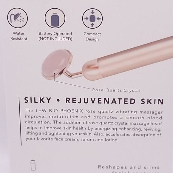 Luxe + Willow PHOENIX Rose Quartz Vibrating Facial Roller - Picture 5 of 7